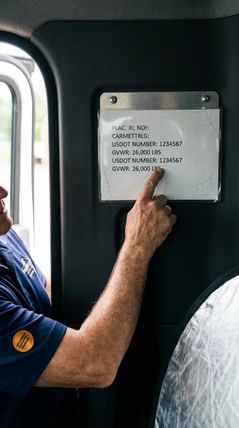 USDOT licensing placard verification in Valley City